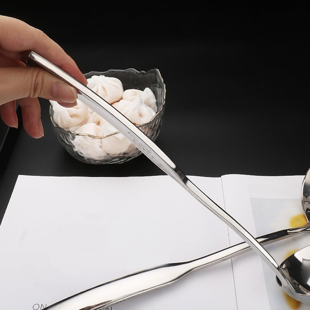 Soup Ladle,SUS 304 Stainless Steel Heavy Duty Ladle with Pour Spout,Kitchen Cooking Serving for Soups,Gravy,Canning,Stews,Heavy,Dishwasher safe 11.8 inch (1Pack)