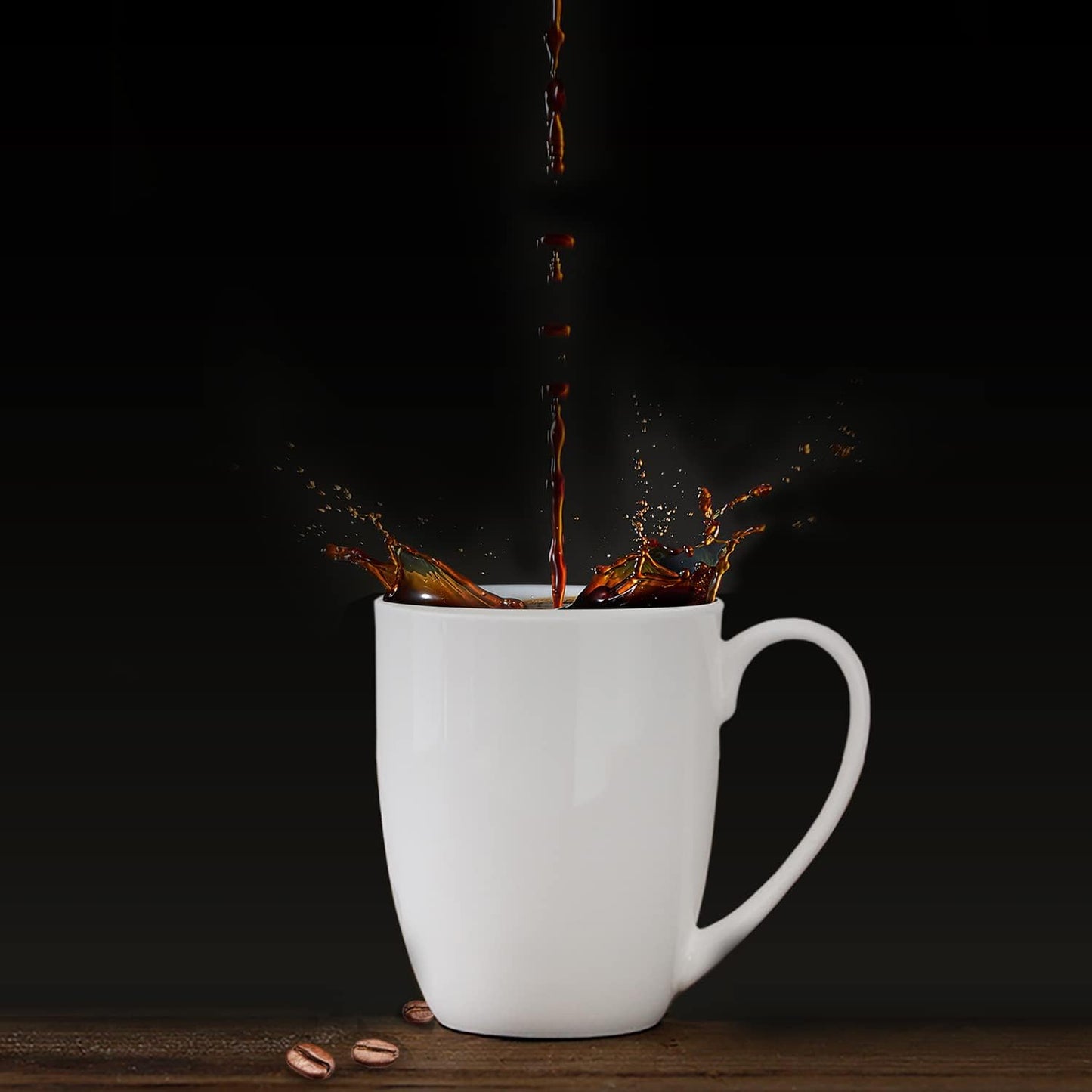 White Thin Over 45% Bone Content Fine Bone China Coffee Mugs 10 oz, Lightweight Porcelain Cups for Espresso Latte Mocha Cappuccino, Luxury Ceramic Tea Cup, Set of 6 Dishwasher Microwave Freezer Safe