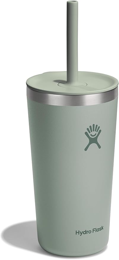 Hydro Flask All Around Tumbler Straw Lid, Insulated Travel Mug, Stainless Steel Coffee Cup 20 Oz Tonal Agave