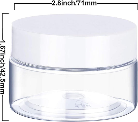 6 Pack 6 oz Plastic Jars Containers with Lids Wide-mouth Refillable Leakproof Reusable Round Empty Jars for Travel Cosmetic Dry Food Spice Cookie Candy Home Kitchen Organizing (White)