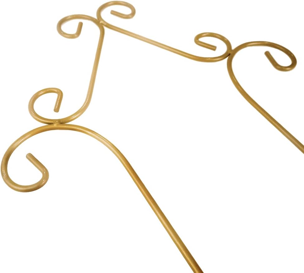 YY YEARCHY Plate Stand Holder for Wall Hanging Display Rack Art Hanger Metal Easel Photo Holder Books Bowls Platters (Yellow, 8 inches/12.6" x 7.87" x 1.57")