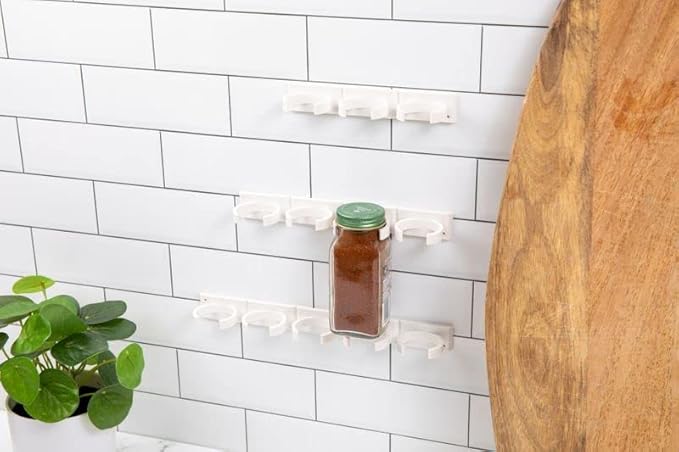 Spice Clips 30 ct Spice Clips Gripper Organizer Holds 30 Spice Jars - Pantry and Inside Cabinet Organization 3M Adhesive Spice Rack