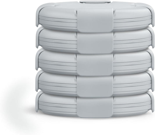 STOJO Collapsible Bowl 5 Set - Cashmere, 36oz - Reusable Silicone Bowl for Hot and Cold Food - Perfect for Travel, Meal Prep, To-Go Lunch, Camping & Hiking - Microwave & Dishwasher Safe