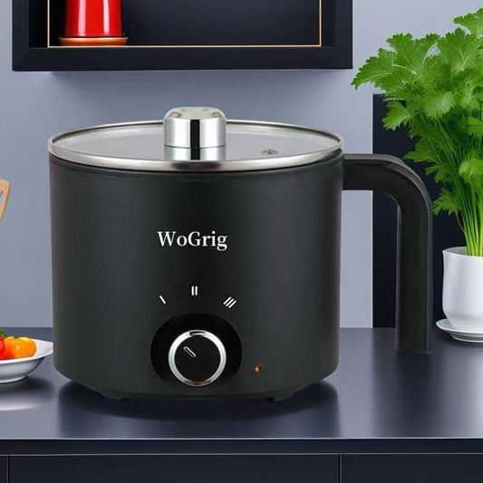 1.8L Electric Hot Pot,Ramen Cooker, Dual power supply Mini Portable Multi-Functional Lazy Pot for Pasta, Noodles, Egg, Soup,Rice,Non-Stick Noodle Cooker with Boil Dry Protection for Dorm, Office