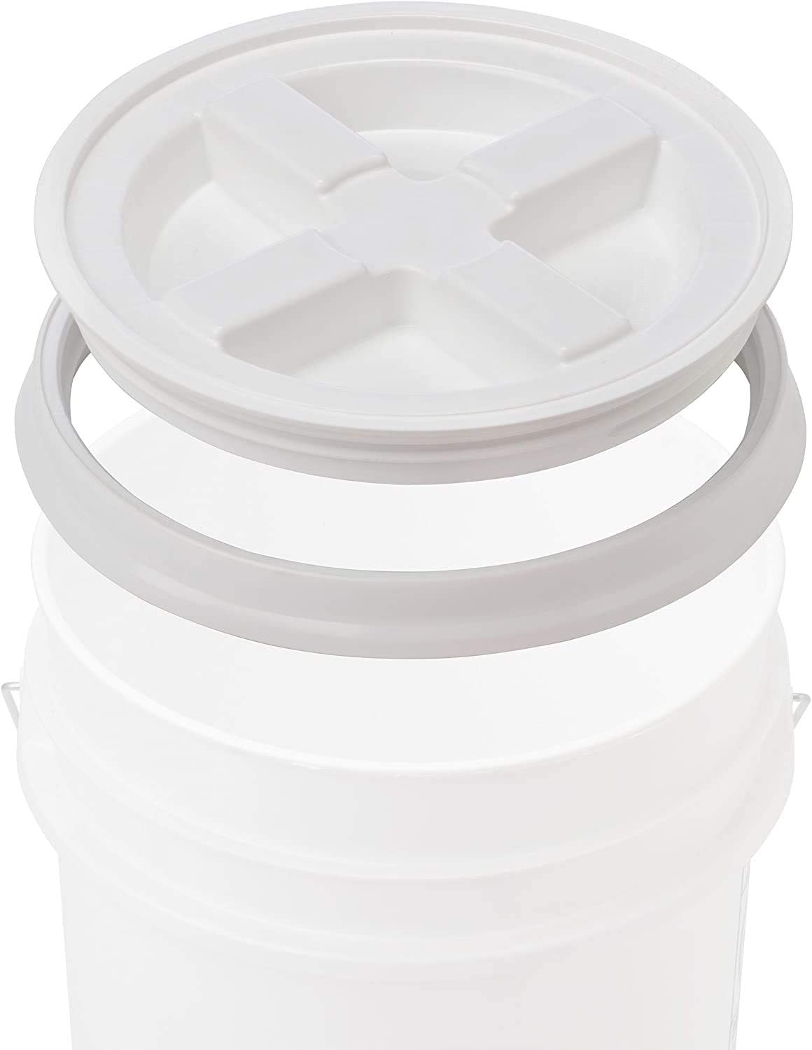 House Naturals 5 Gallon Pink Food Grade BPA Free Made in USA Plastic Storage Bucket with Lid Cover (Pack of 3) (with Scarlet Red Screw on Airtight Lids)