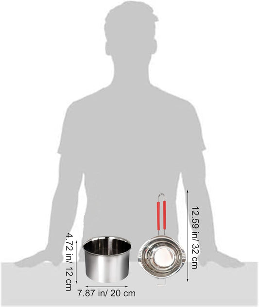 Stainless Steel Double Boiler Melting Pot with Heat Resistant Handle, Large Capacity Chocolate Melting Pot for Butter Candy Butter Cheese, Candle Making (1000/2200ML)