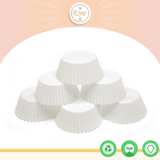 qiqee 1000 Count Mini Cupcake Liners White Muffin Liners Food Grade Baking Cups Paper No Smells(Small Size)