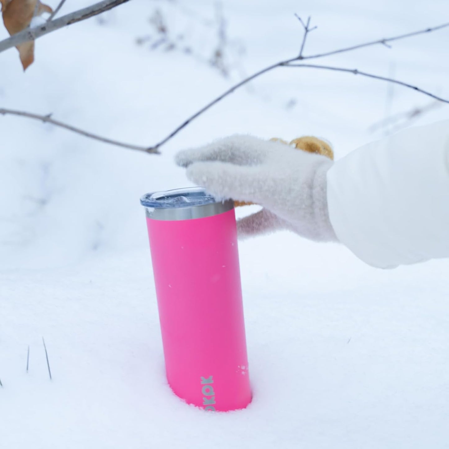 BJPKPK 2 Pack 20oz Skinny Tumblers with Lid Insulated Travel Coffee Cup Stainless Steel Thermal Mug,Turquoise,Pink