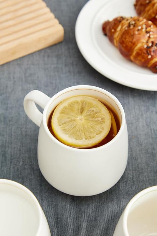 11 Ounce Porcelain Coffee Mugs Set of 6 with Handle Perfect for Coffee, Tea, Milk, Chocolate and Latte, Ceramic Coffee Cups Set for Man and Woman (Brown)