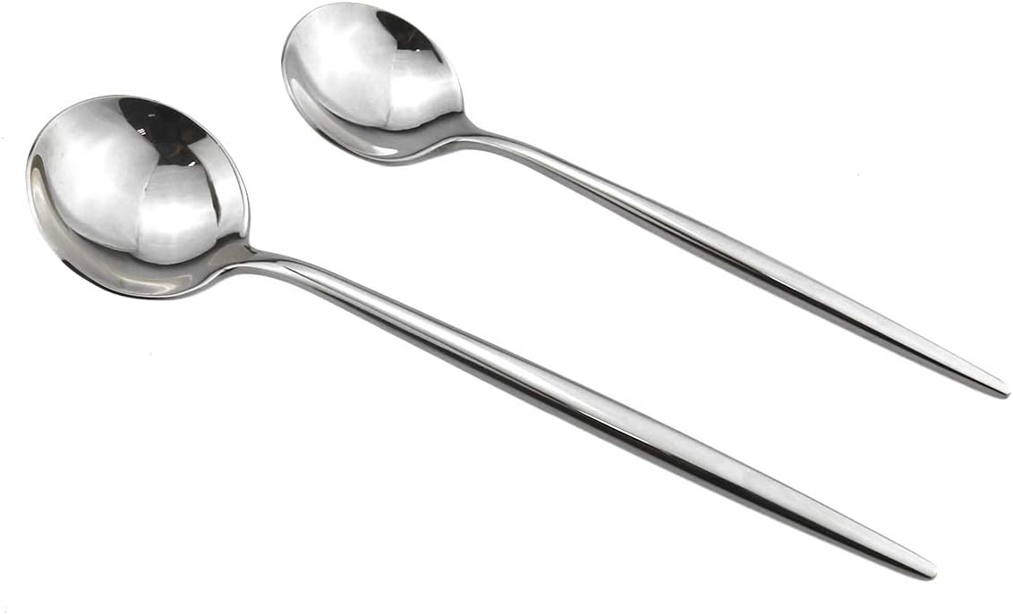 Gugrida Portable Silverware Set - 5-Piece Flatware Cutlery Set - 18/10 Stainless Steel - Mirror Polishing Silver - Travel Elegant Modern Utensils - Service for 1 Include Steak Knife Dinner Fork Spoon