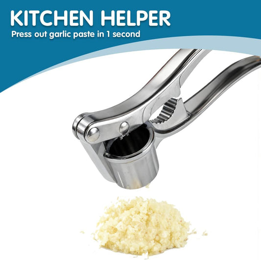 1 Pack Garlic Press, Heavy-Duty Rust-Resistant Garlic Mincer & Crusher with Ergonomic Handle, Easy Squeeze, Easy Clean, Dishwasher Safe