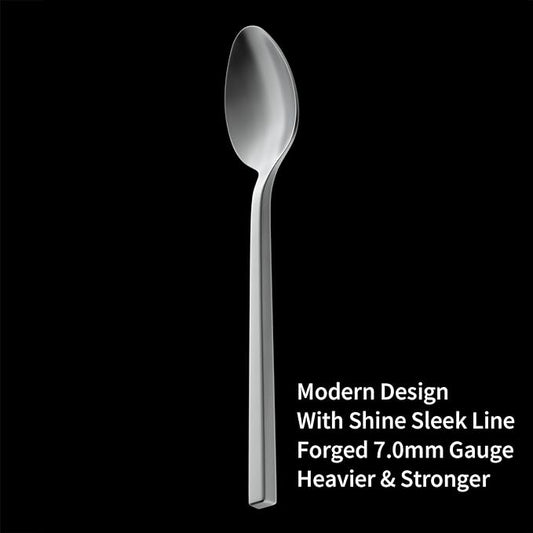 Alata Cube 20-Piece Forged Silverware Set Stainless Steel Flatware Set,Service for 4,Matte Satin Polished Cutlery Set,Dishwasher Safe