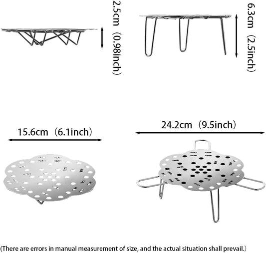 Collapsible Steamer Basket & Trivet SUS304 Stainless Steel - Adjustable, Dishwasher-Safe for Vegetables, Seafood & Multi-Pot Cooking