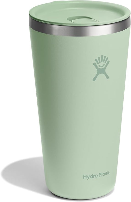 Hydro Flask All Around Tumbler Press-In Lid, Insulated Travel Mug, Stainless Steel Coffee Cup 28 Oz Aloe Green