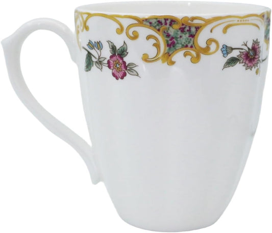14oz Cute Coffee Mugs for Women Cute Mugs Bone China Floral Coffee Mug Teacups for Mom Women Birthday Gifts Christmas Gifts