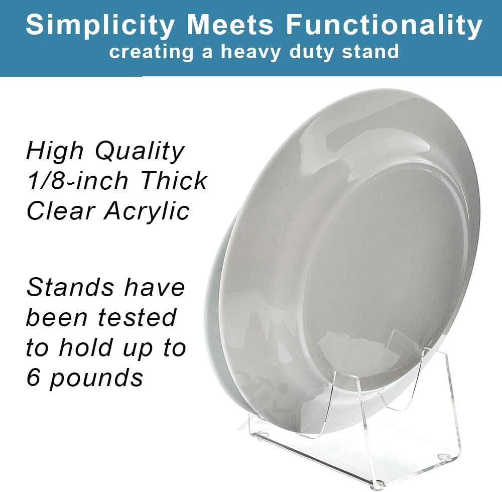 OnFireGuy Plate Dinnerware Display Stand for Kitchenware Plates Platters China Display Rack Place Setting Holder (2 Pack, 2 Tier)