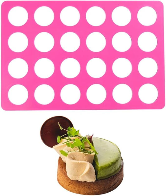 mostsom Round Silicone Chocolate Molds Cheese Chocolate Mat Cake Decorating Bakeware, Cookie Stencil Mat, Chocolate Chablon Molds, Baking Tools & Accessories for DIY Cake Decor (C_ Round)