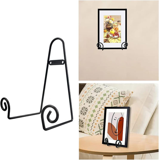 YY YEARCHY Plate Stand Holder for Wall 8 Pieces Hanging Display Rack Art Hanger Metal Easel Photo Holder Books Bowls Platters