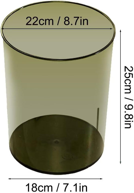 Bathroom Trash Can 8.7 x 7.1 x 9.8 Inch Small Trash Can Plastic Wastebasket Large Capacity Green Round Garbage Can for Bathroom Bedroom Office Kitchen Dorm Room (L)