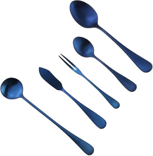 Gugrida Luxury 18/10 Stainless Steel Flatware Set Matte Black Silverware Set