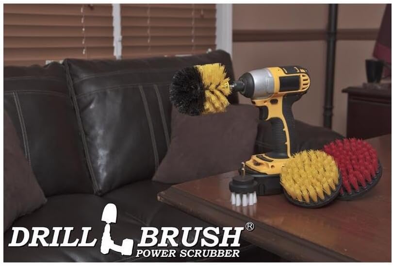 Drillbrush Drill Brush Attachment Set – Power Scrubber Brush for Tub, Tile, Shower, and Grout – All-Purpose Household Cleaning Brushes for Drill, Auto Detailing Brushes - Electric Grout Cleaner Kit