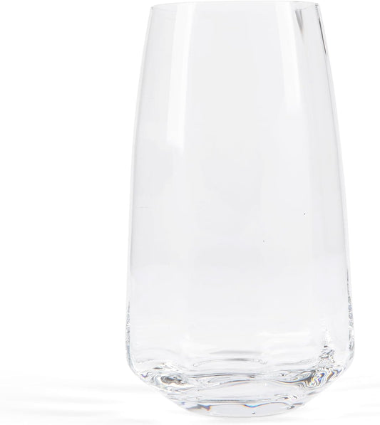 Larder & Vine Crystalline Glassware Tumbler Set, Artisan Drinkware for Cocktails, Water, Whiskey or Spirits, Handmade in Poland (Cafe Tall)