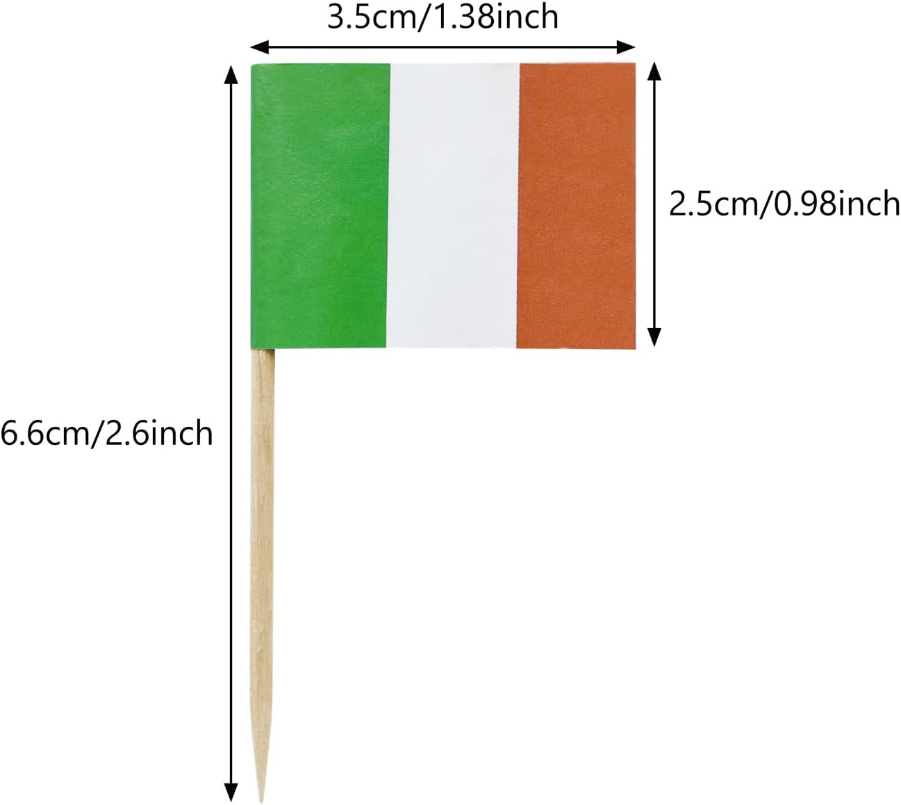 100PCS Ireland Toothpick Flag Irish Mini Small Cupcake Topper Flags Cocktail Picks