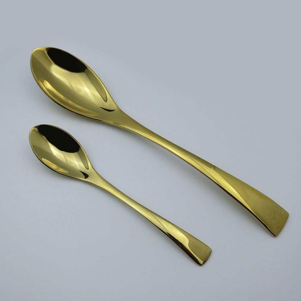 Luxury 4-Piece 18/10 Stainless Steel Flatware Set, Mirror Polishing Gold