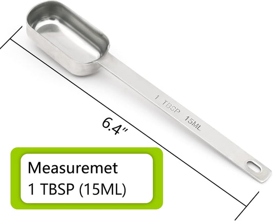 3PCS 1tbsp (3tsp, 15ml, 1/2oz) Single Measuring Spoon, Stainless Steel Long Handle Individual Teaspoons Only
