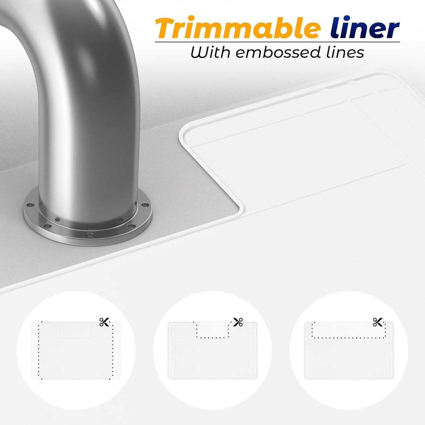 The Original Under Sink Mat - Silicone Waterproof mat, Trimmable, Easy to Clean, Kitchen cabinet liner, Under sink protector mats, Disinfection Surface - 34" x 22" or smaller