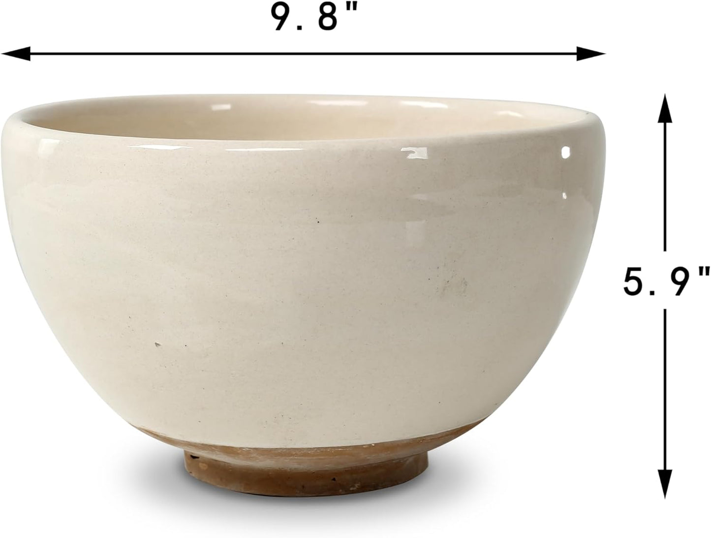 Artissance Approx. 9.8" Wide Off White Ceramic Decorative Bowl (9.8" Opening)