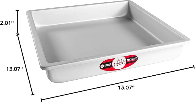 Fat Daddio's Anodized Aluminum Square Cake Pan, 12 x 2 Inch (Pack of 2)