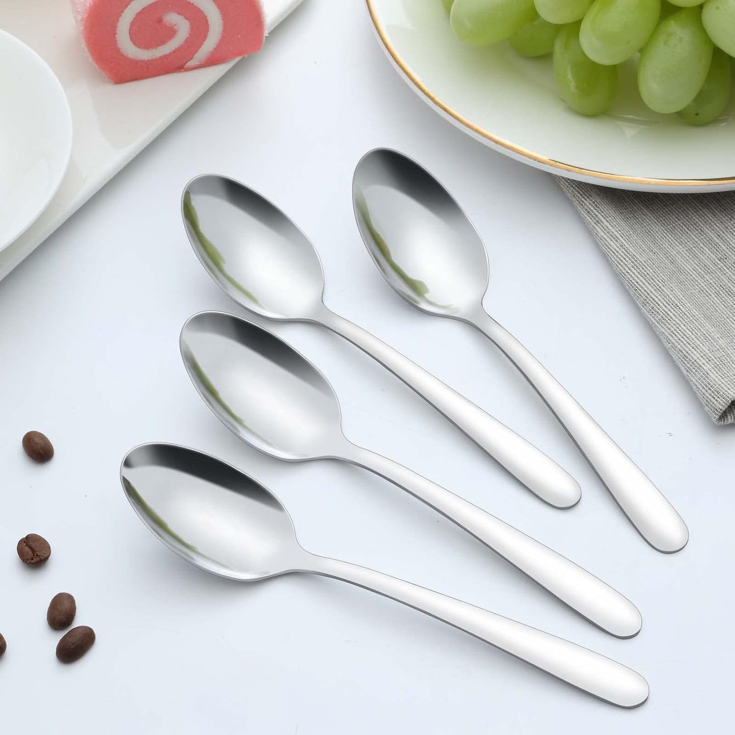36 Pieces Teaspoons Set, 6.2 Inches Stainless Steel Teaspoons Silverware, Small Spoons, Mirror Polished & Dishwasher Safe, Tea Spoons Suitable for Home, Kitchen and Restaurant