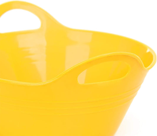Mintra Home Plastic Bowls with Handles (4.5L Large 2pk, Yellow)