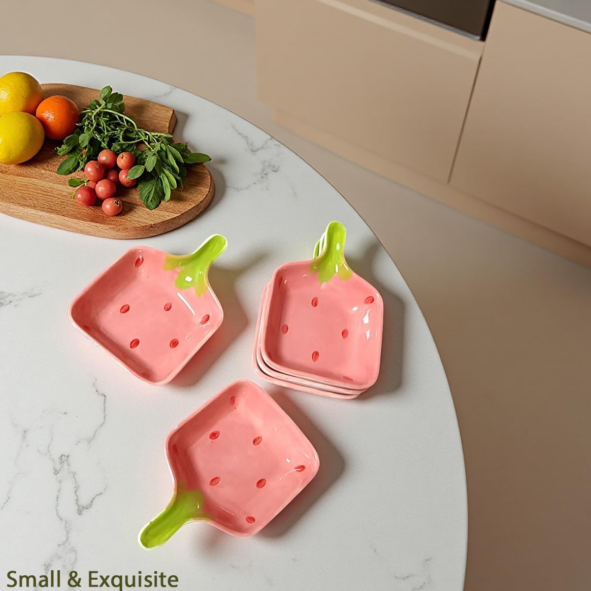 6 Pcs Ceramic Soy Sauce Dishes, Pink Small Dip Bowls Set with handle, Mini Multipurpose Porcelain Side Dish Bowl for Ketchup, Soy, BBQ, Sushi, Party, Condiments Serving Bowl Set