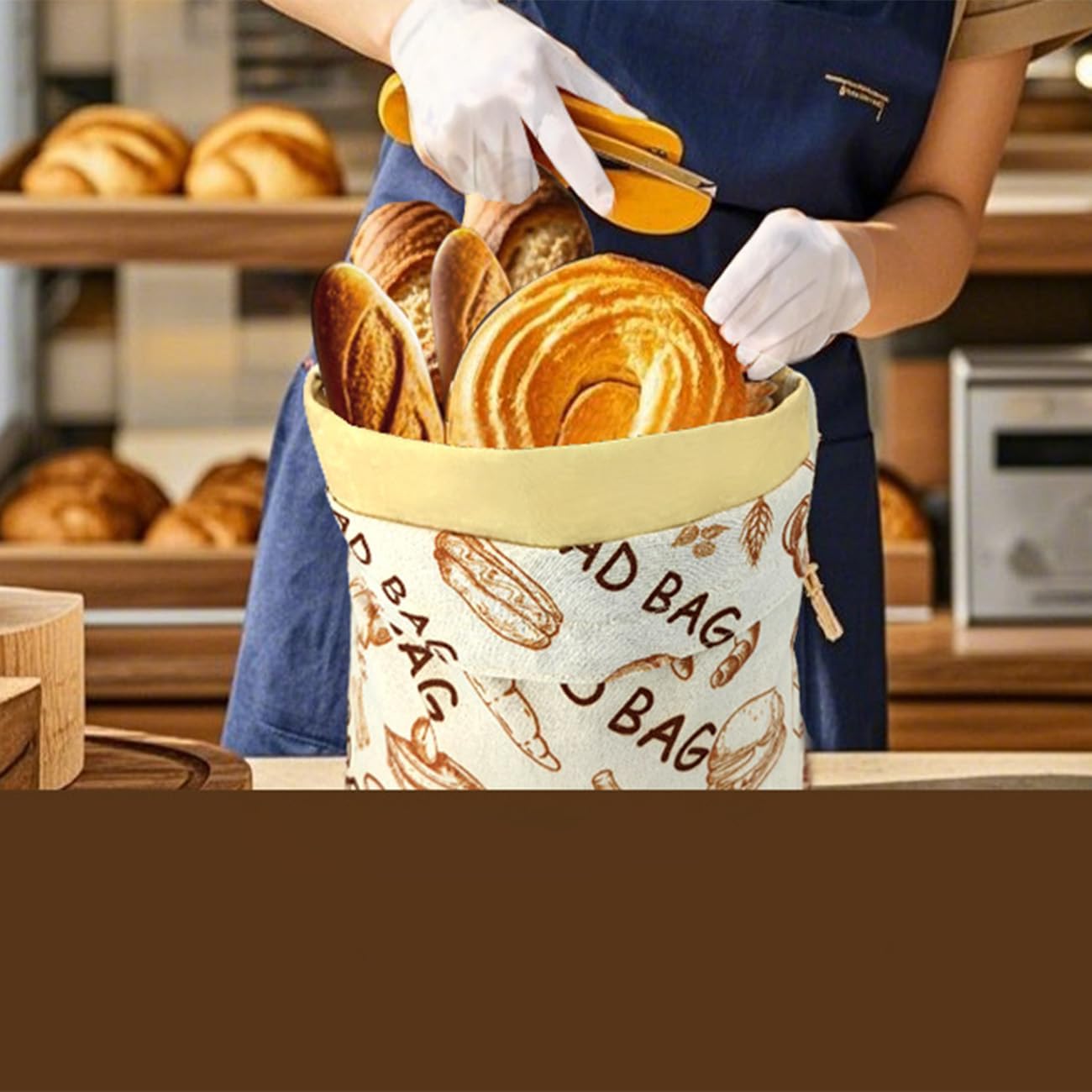 1pcs Reusable Beeswax Food Wraps Bread Bags for Homemade Bread Loaf, Food Storage Containers, Organic Cotton XL Sourdough Beeswax Bread Bag Supplies Sandwich Wrapper, Sustainable, Fresh Keeping