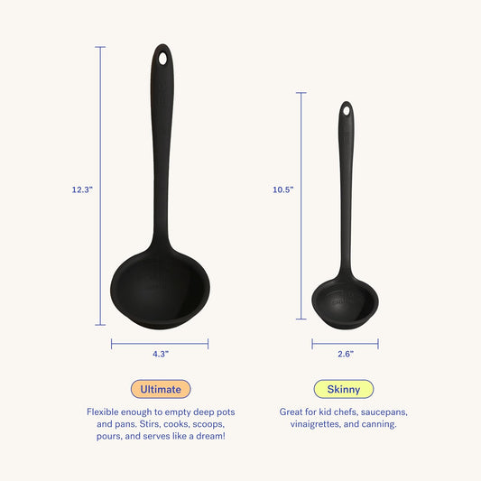 GIR: Get It Right Silicone Ladle Spoon –High Heat Resistant Kitchen Tool, Durable Cooking Utensil for Serving Soups, Stews, Sauces, and Dressings, Ultimate - 13IN - Slate