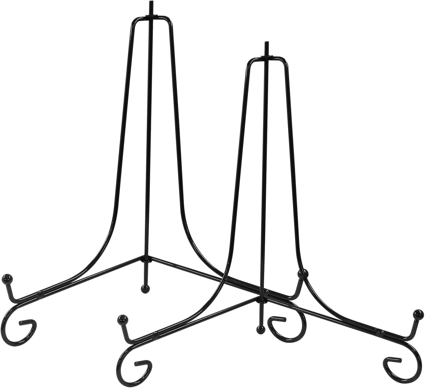 Hordion 2 Pack Plate Stand, 8 Inch Black Iron Easel Photo Display Stand Plate Holder for Picture Frame Book Tabletop Art Platter