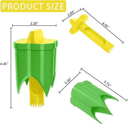 Pepper Corer, 2 in 1 Red Bell Pepper Seed Corer Remover Tool, Fruit & Vegetable Corers Quick Cave Tools for Jalapeno Cutter Deseeder, Yellow Green, 3 PCS