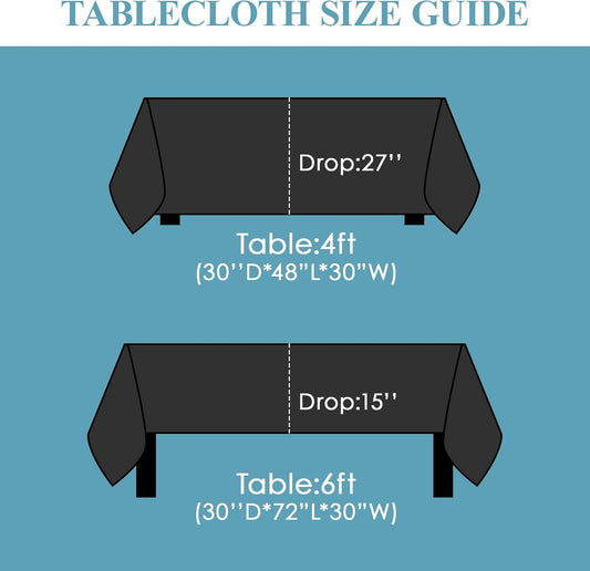 VidaFete 60*84inch Rectangle Tablecloth Polyester Table Cloth,Stain Resistant and Wrinkle Polyester Dining Table Cover for Kitchen Dinning Party Wedding Rectangular Tabletop Buffet Decoration(Black)