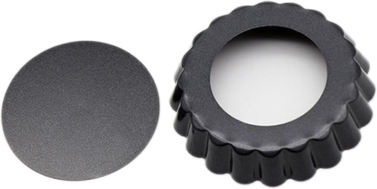 Mantouxixi 12 Packs Egg Tart Mold, Stackable Tart Molds with Removable Bottom, Non-Stick Pan Carbon Steel Pie Cakes Molds, Muffin Cupcake Pudding Baking Cup Maker