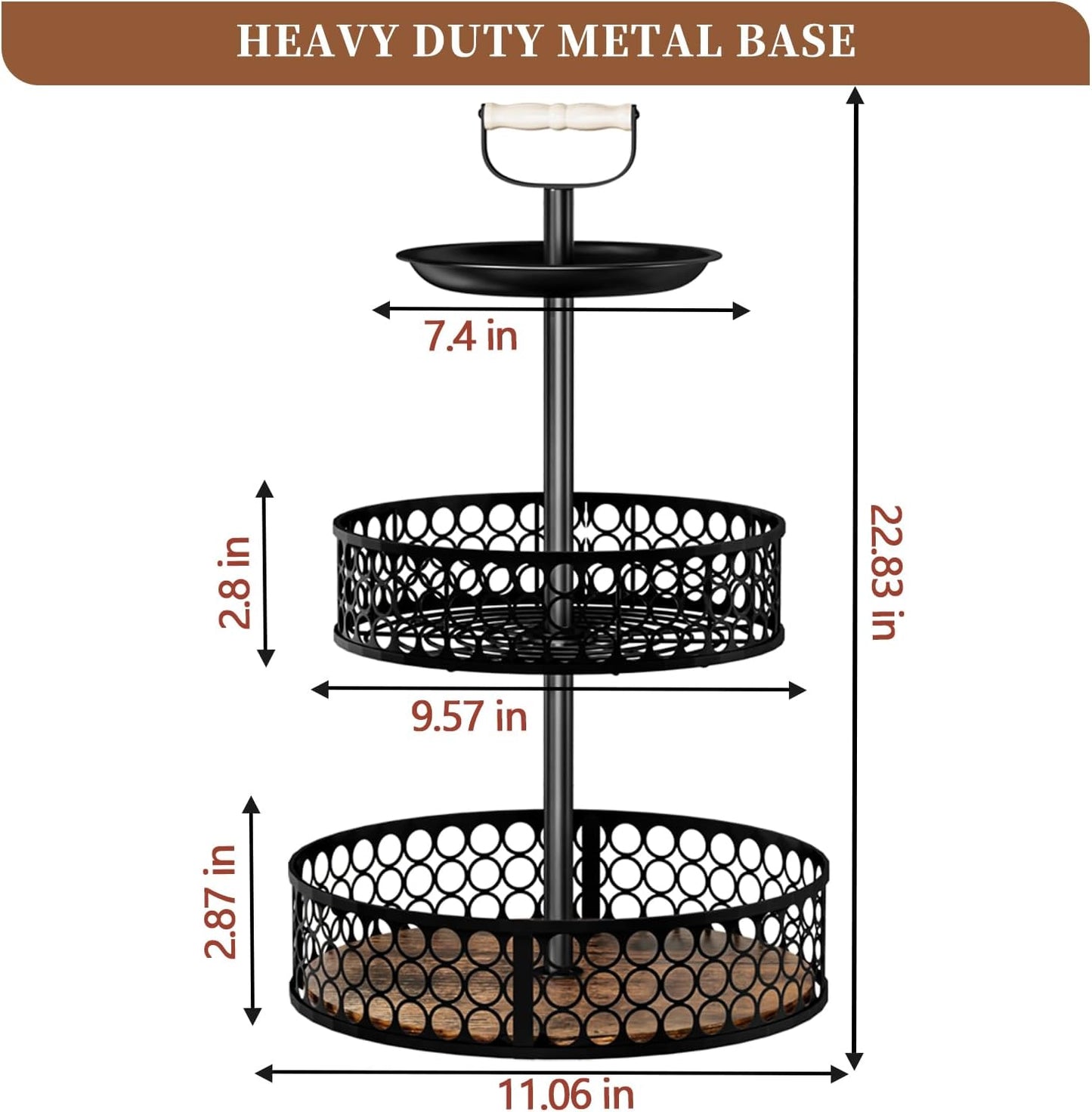 Heavy-Duty 3 Tier Lazy Susan Organizer, Upgraded DIY 4-in-1 Design Detachable Metal Rotating Spice Rack, Spice Organization for Kitchen Cabinet Countertop
