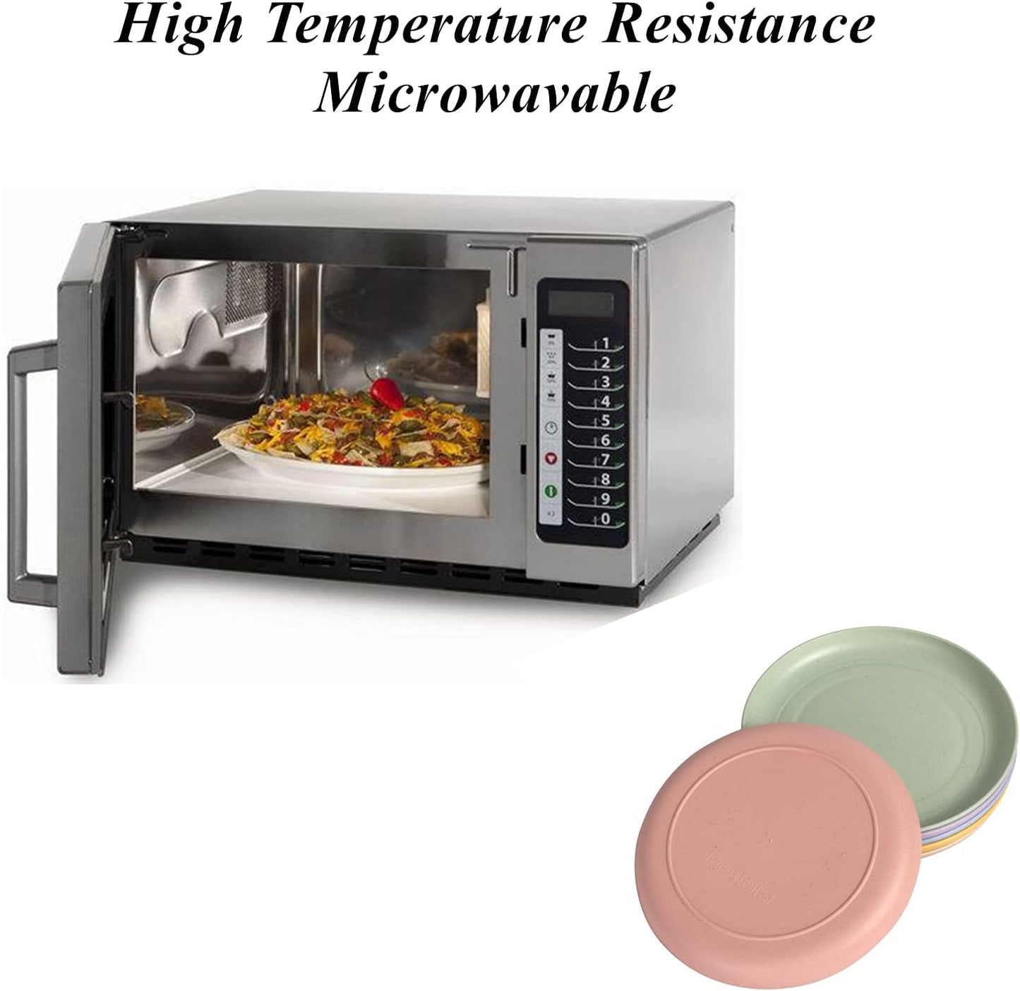 Wheat Straw Plates Lightweight Unbreakable Dinner Dishes Plates Set Dishwasher & Microwave Safe (Small 6 Pack 5.9')