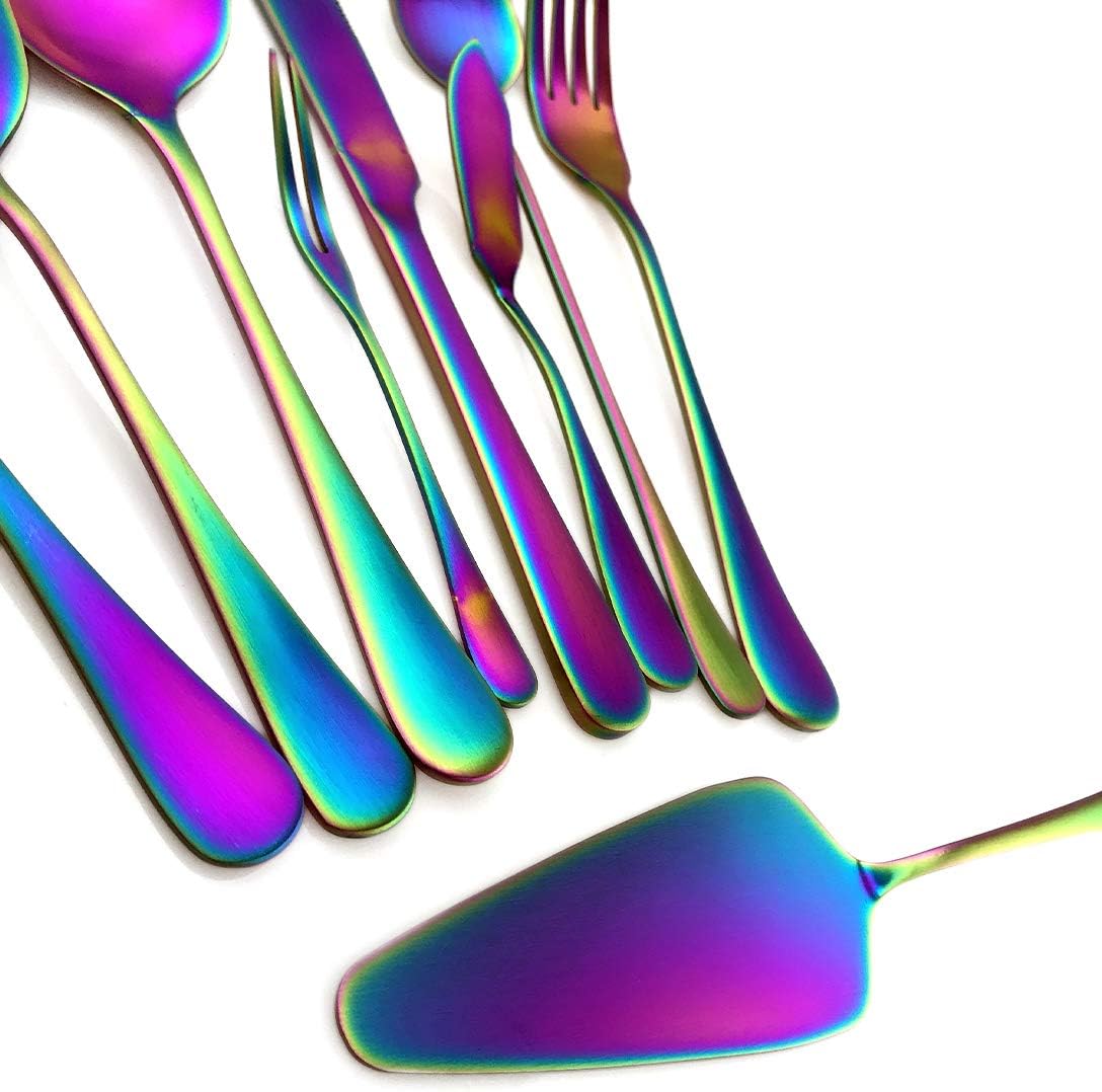 Gugrida Luxury 18/10 Stainless Steel Flatware Set Matte Black Silverware Set