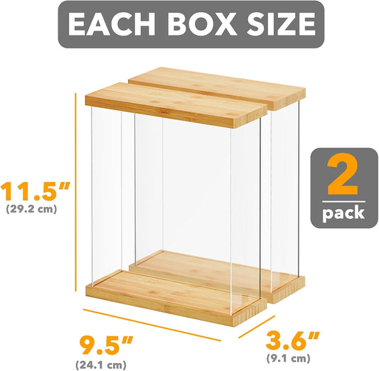 SpaceAid Bamboo Food Storage Container - Airtight Cereal Containers with Lids, Kitchen Cereal Canisters Pantry Organizers and Storage for Rice, Flour, Coffee, Snack, Medium 2 Pack