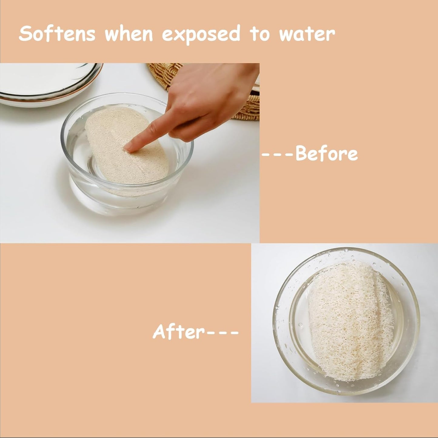 WOCATS 12pcs Natural Loofah Dish Sponges Scrubber for Kitchen-Based Dishwashing Scrubber Greener Clean Stand Wear and Tear Non-Scratch, Biodegradable (12)