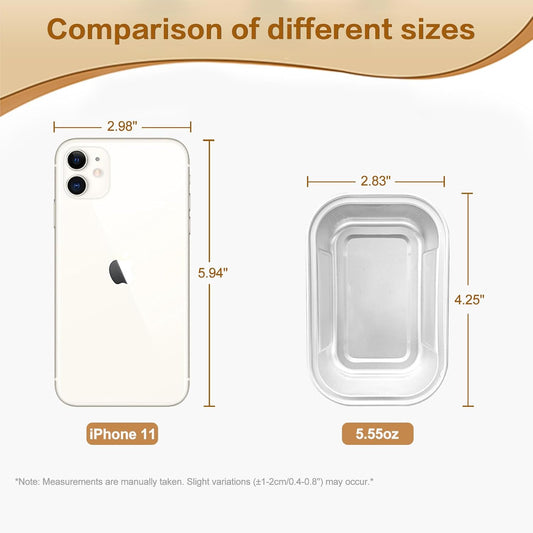 Mini Cake Pans With Lids And Spoons,5.5 oz Rectangle Mini individual Loaf Pans Disposable Aluminum Foil Small Baking Cups Tins (100, Wathet)