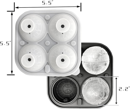 2.2" Sphere Ice Cube Molds Silicone 3D Big Ice Ball Maker Novelty Whiskey Ice Mold for Bourbon and Cola