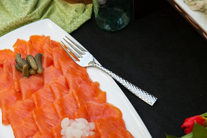 FORTESSA Lucca 18/10 Stainless Steel Flatware, 20 Piece Place Setting With Table Knives, Forks and Spoons (Service For 4), Dishwasher Safe, Polished