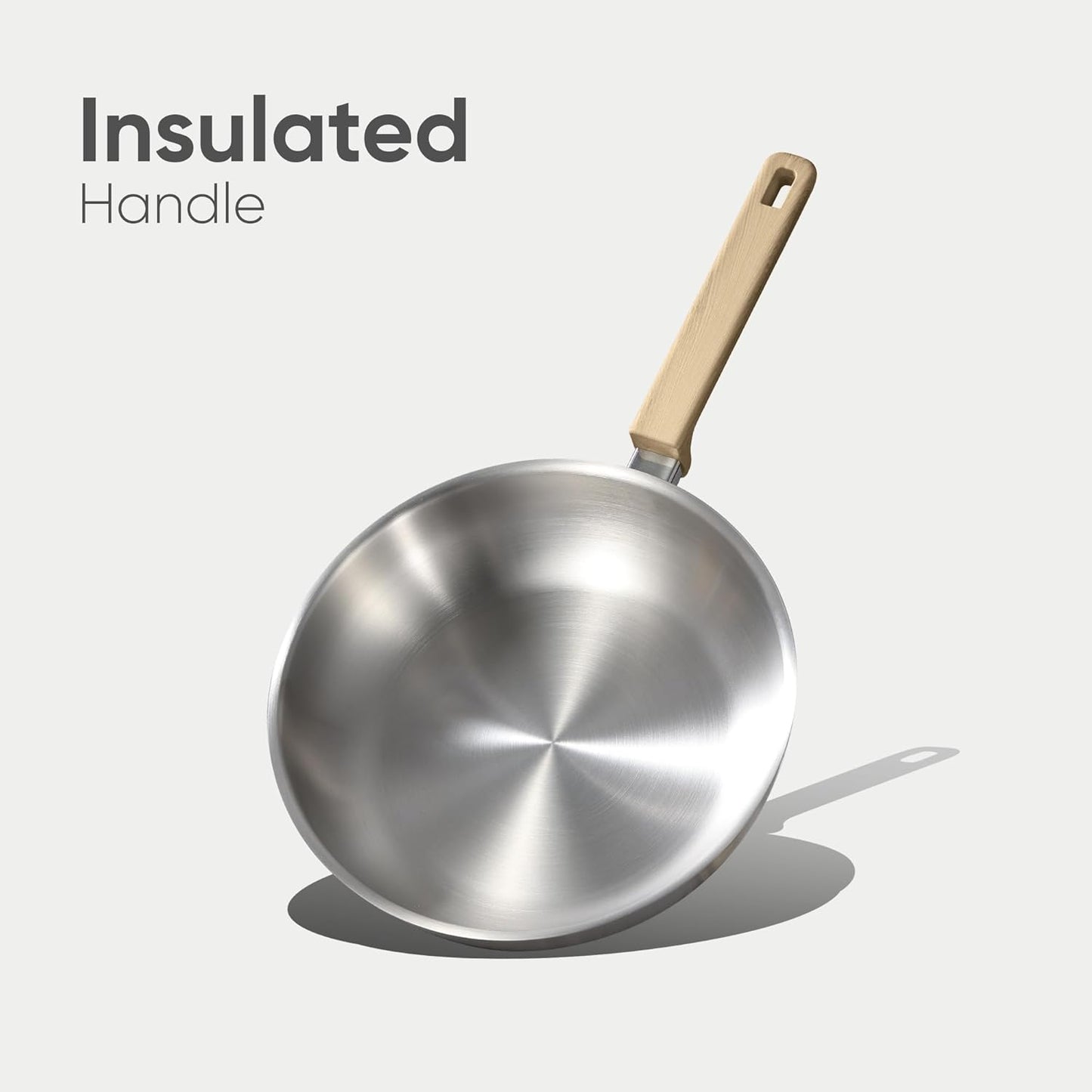 CAROTE 10" Stainless Steel Frying Pan, Non-Toxic Fry Pan Egg Pan Omelet Pan,Fast & Even Heat, Induction, Ceramic and Gas Cooktops Compatible